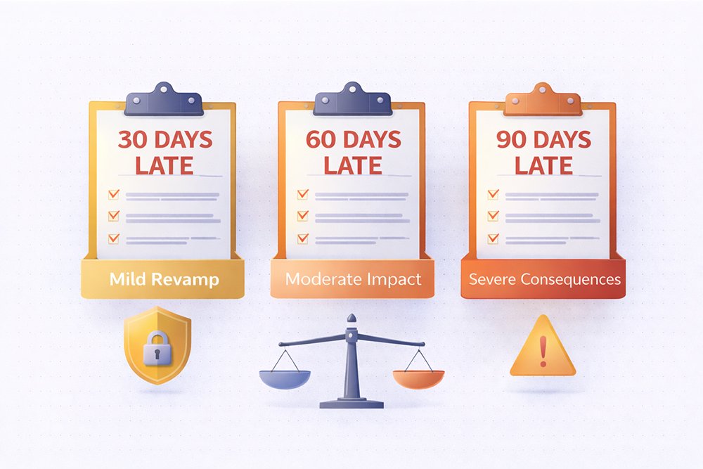 30 vs 60 vs 90 Days Late: What Changes and Why It Matters